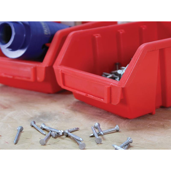 Faithfull 12 Plastic Storage Bins with Wall Mounting Rails