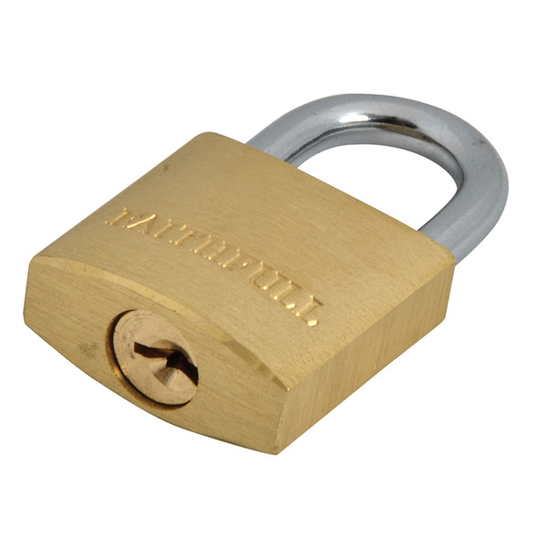 Faithfull FAIPLB25 Brass Padlock 25mm 3 Keys