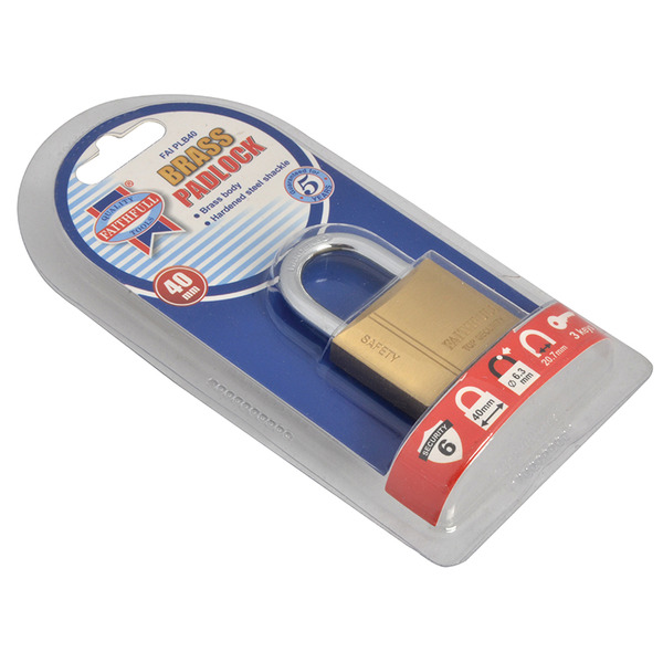 Faithfull Brass Padlock 40mm 3 Keys