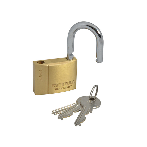 Faithfull FAIPLB50 Brass Padlock 50mm 3 Keys
