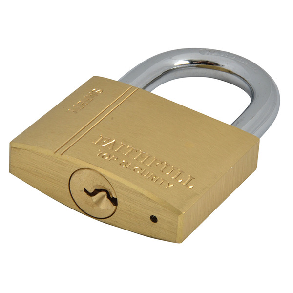 Faithfull FAIPLB50 Brass Padlock 50mm 3 Keys
