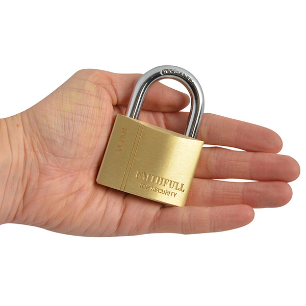 Faithfull FAIPLB50 Brass Padlock 50mm 3 Keys