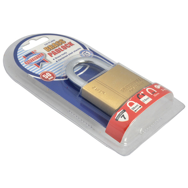 Faithfull Brass Padlock 50mm 3 Keys
