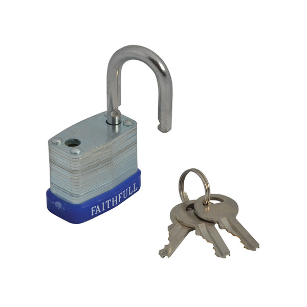 Faithfull Laminated Steel Padlock 30mm 3 Keys