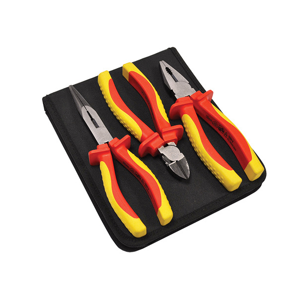VDE Pliers Set with Pouch, 3 Piece