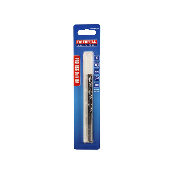 Faithfull Professional HSS Jobber Drill Bit Pre Pack 9.00mm OL:125mm WL:76mm