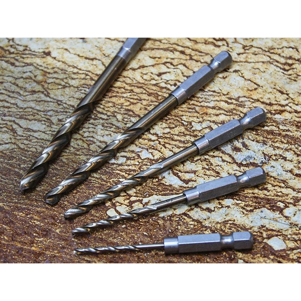 Faithfull FAIQCSET5 HSSE M35 Cobalt Quick-Change Impact Drill Bit Set, 5 Piece