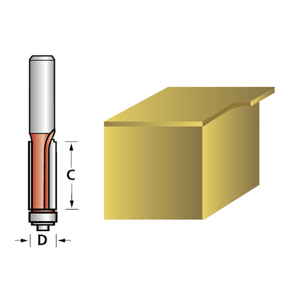 Faithfull Router Bit TCT Mini Trim 6.3mm x 12.7mm 1/4in Shank