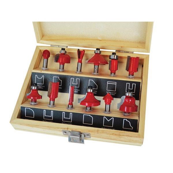 1/4in TCT Router Bit Set, 12 Piece