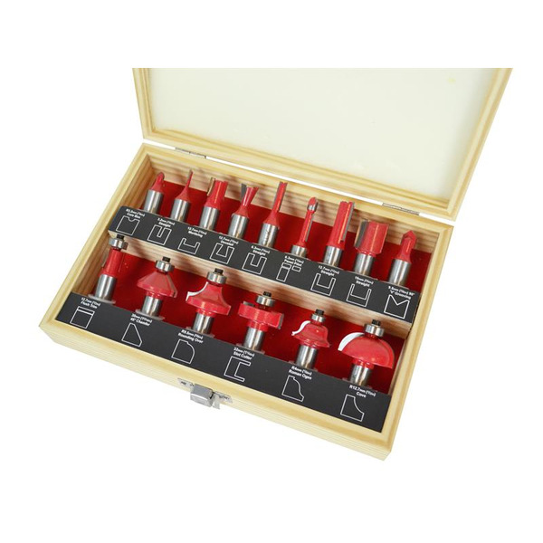 1/2in TCT Router Bit Set, 15 Piece