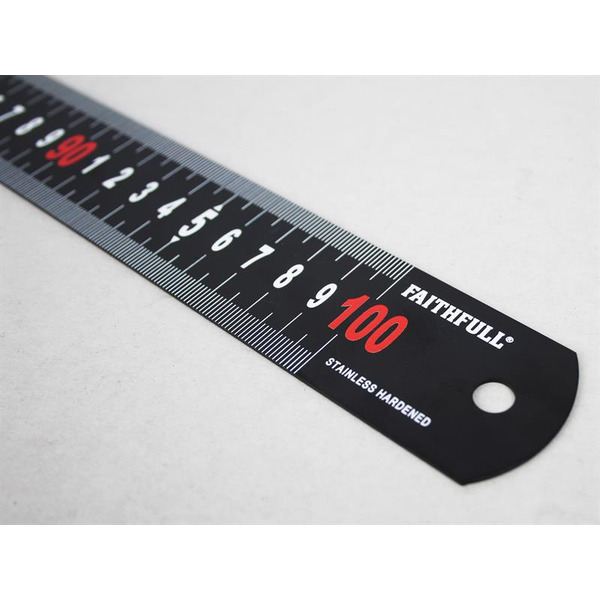 Matt Black Stainless Steel Measuring Rule 1000mm