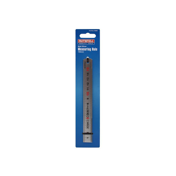 Faithfull Matt Silver Measuring Rule 150mm