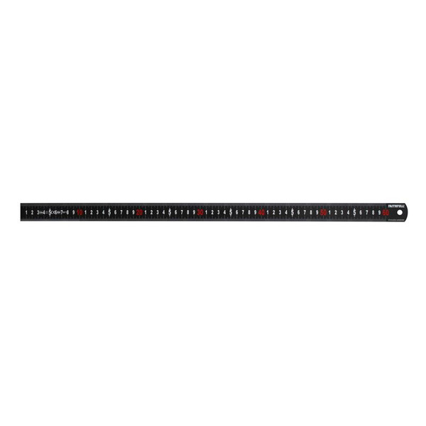 Faithfull Matt Black Stainless Steel Measuring Rule 600mm