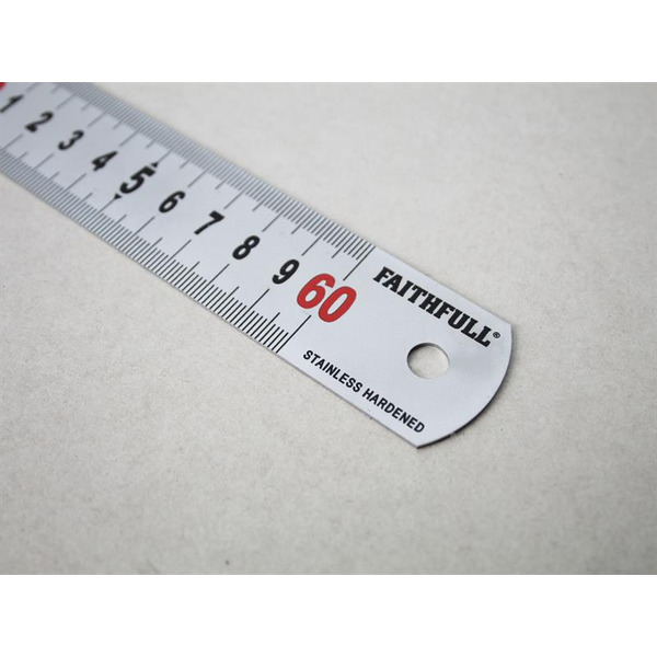 Faithfull FAIRUL600MS Matt Silver Measuring Rule 600mm