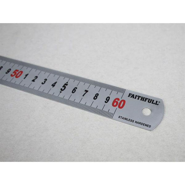 Faithfull FAIRUL600MS Matt Silver Measuring Rule 600mm