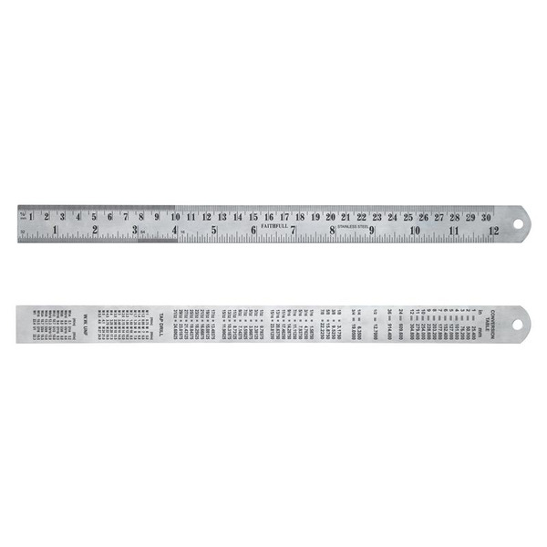 Faithfull FAIRULE300SS Steel Rule 300mm / 12in x 25mm