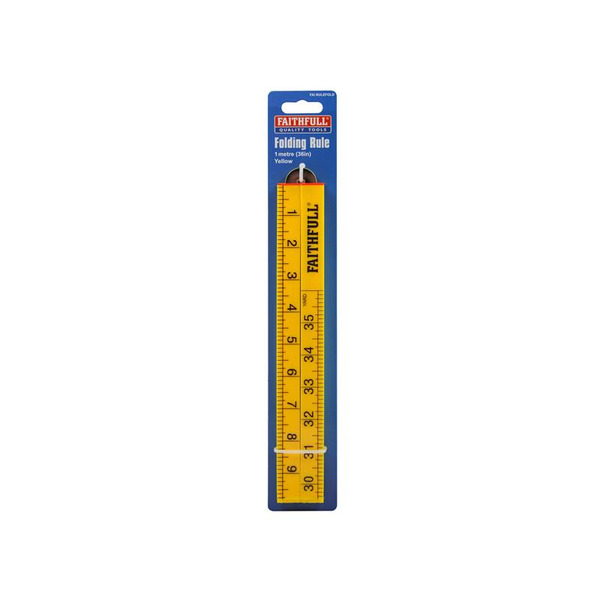 Faithfull Folding Rule Yellow ABS Plastic 1m (36in)