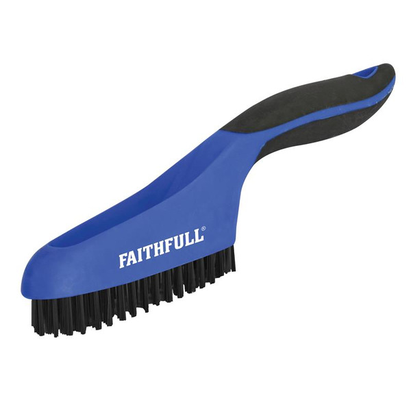 Faithfull FAISB164SP Scratch Brush Soft Grip 4 x 16 Row Plastic