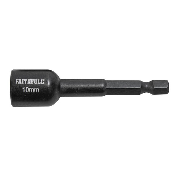 Faithfull Magnetic Impact Nut Driver 10mm x 1/4in Hex