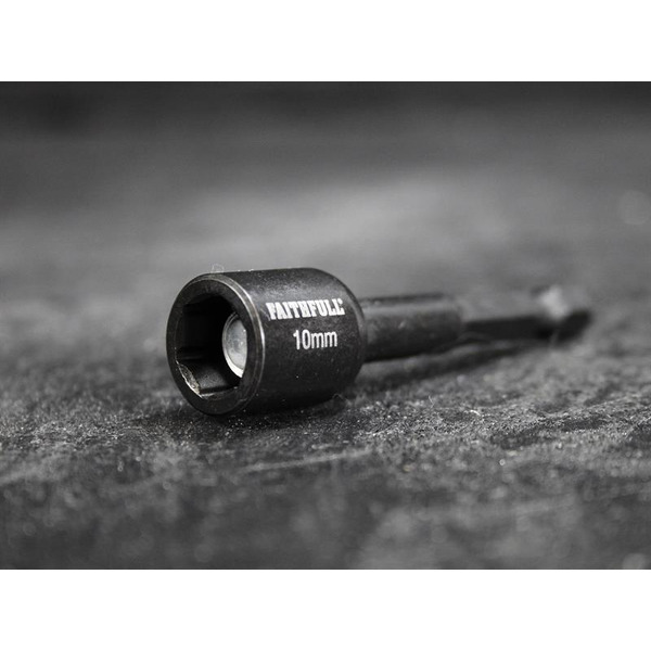 Faithfull Magnetic Impact Nut Driver 10mm x 1/4in Hex