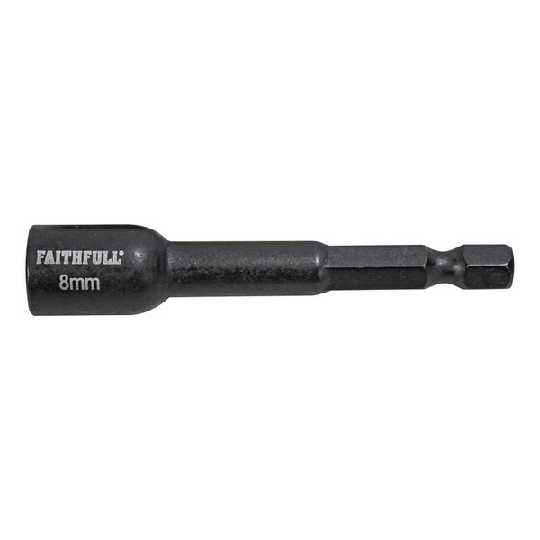 Faithfull Magnetic Impact Nut Driver 8mm x 1/4in Hex