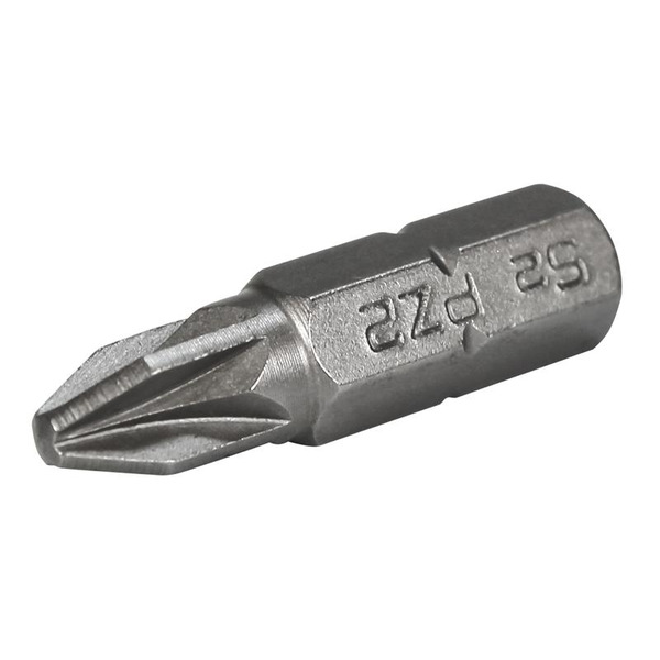 Faithfull Pozi S2 Grade Steel Screwdriver Bits PZ2 x 25mm (Pack 3)