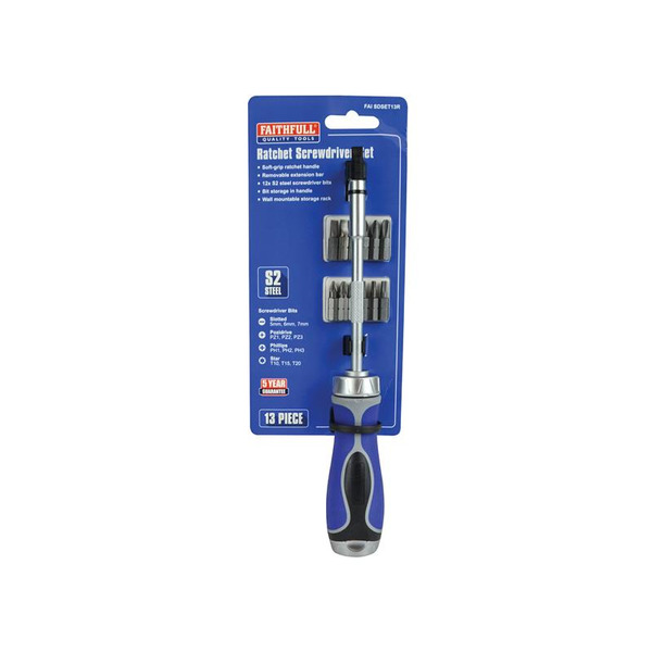 Ratchet Screwdriver Set, 13 Piece