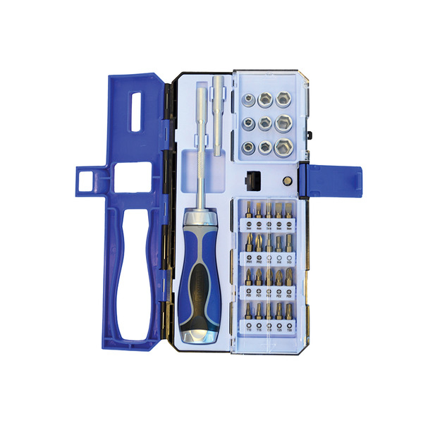 Ratchet Screwdriver & Socket Set, 33 Piece