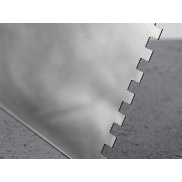 Faithfull FAISGTNOT6SS Notched Trowel Serrated 6mm Stainless Steel Soft Grip Handle 11 x 4.1/2in
