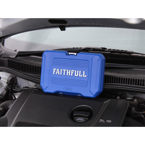 Faithfull 1/4in Drive Socket Set, 46 Piece