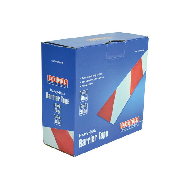Heavy-Duty Barrier Tape Red & White 70mm x 250m