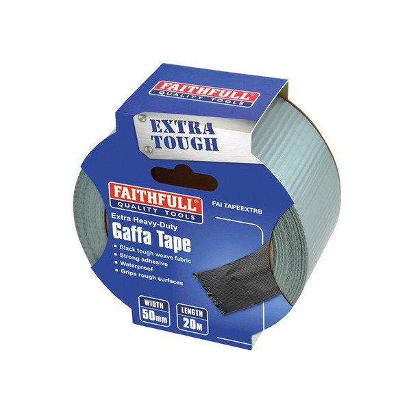 Faithfull Extra Heavy-Duty Gaffa Tape 50mm x 20m Black