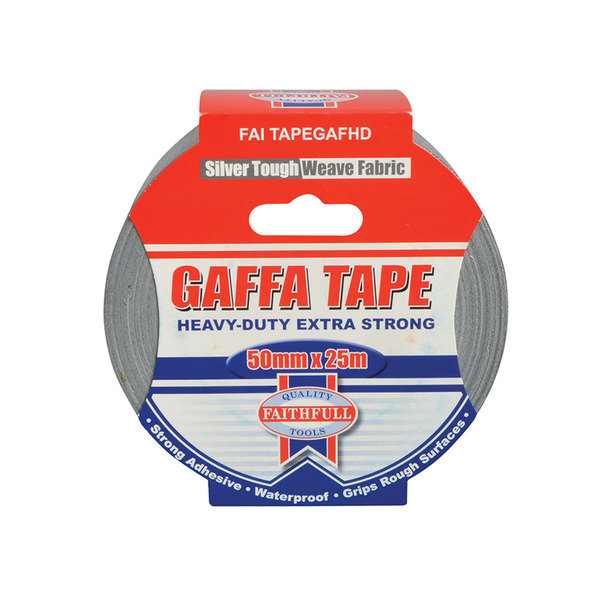 Faithfull Heavy-Duty Gaffa Tape 50mm x 25m Silver