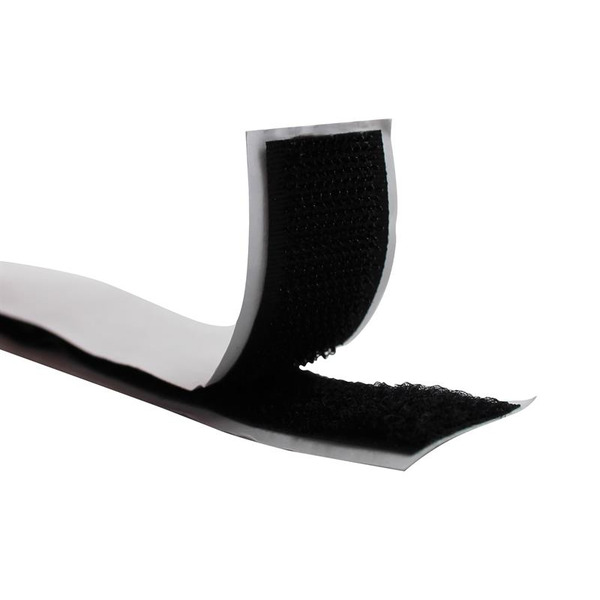 Faithfull Hook & Loop Self Adhesive Tape Black 20mm x 1m