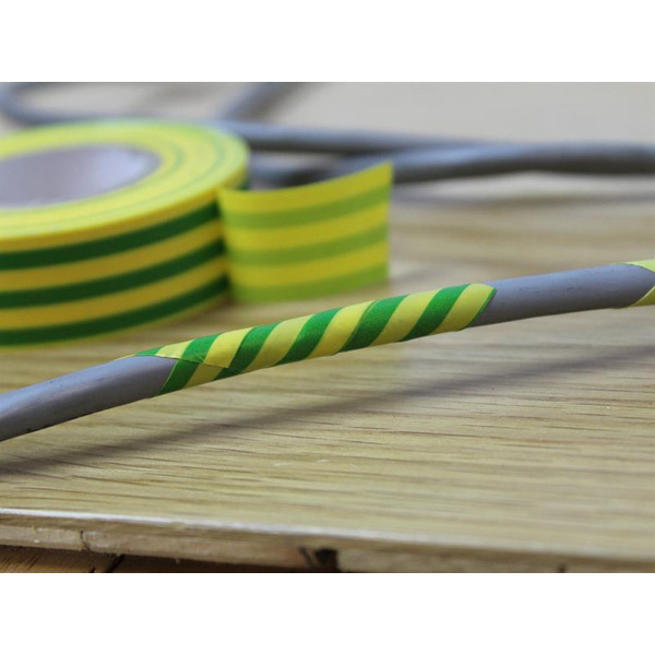 Faithfull PVC Electrical Tape Green / Yellow 19mm x 20m