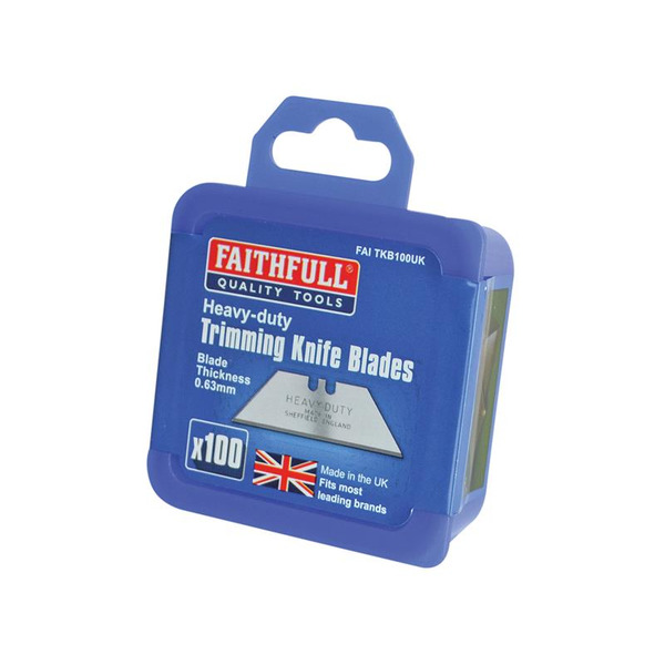 Faithfull FAITKB100UK Heavy-Duty Trimming Knife Blades (Box 100)