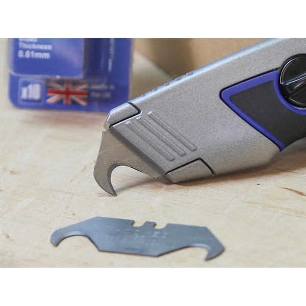 Faithfull FAITKB10UKH Heavy-Duty Hooked Trimming Knife Blades (Pack 10)