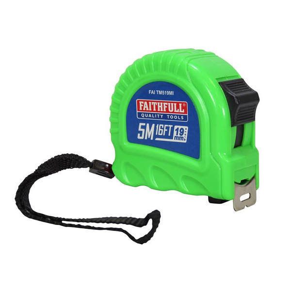 Faithfull FAITM519MI Twin Lock Tape Measure 5m/16ft (Width 19mm)