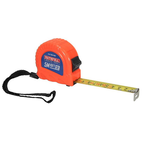 Faithfull FAITM519MI Twin Lock Tape Measure 5m/16ft (Width 19mm)