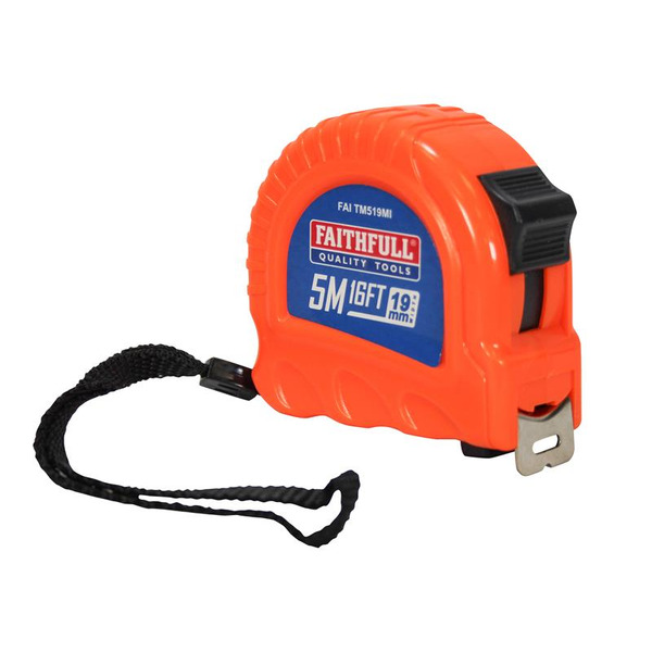 Faithfull FAITM519MI Twin Lock Tape Measure 5m/16ft (Width 19mm)