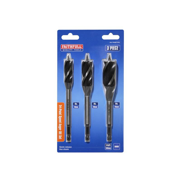 Tri-Point Speed Auger Bit Set, 3 Piece