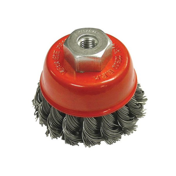Faithfull Wire Cup Brush Twist Knot 65mm M10x1.5, 0.50mm Steel Wire