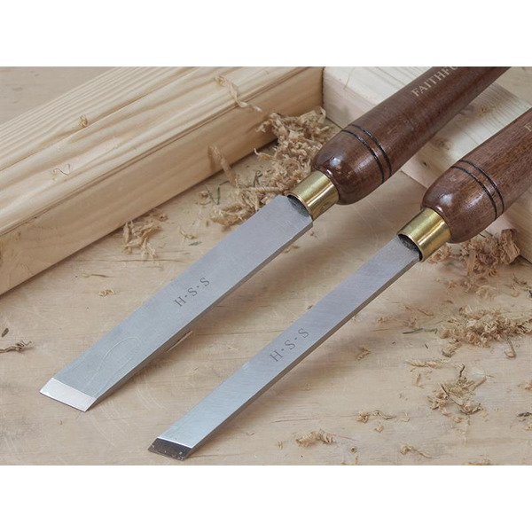 Faithfull HSS Turning Chisel Wooden Boxed Set, 8 Piece