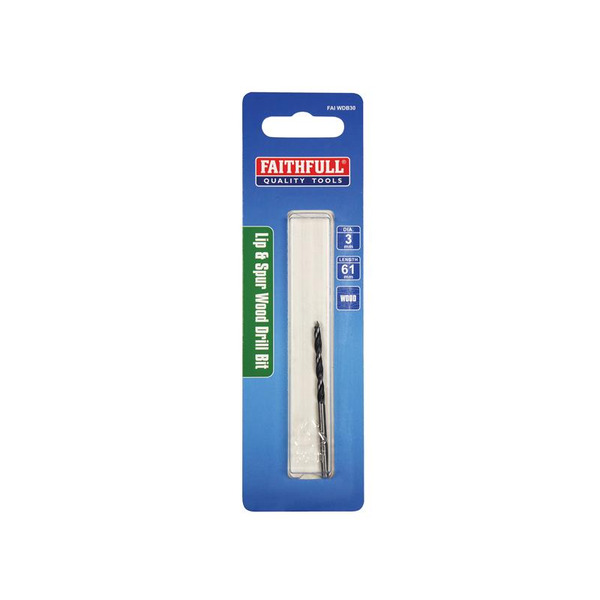 Faithfull Lip & Spur Wood Drill Bit 3mm