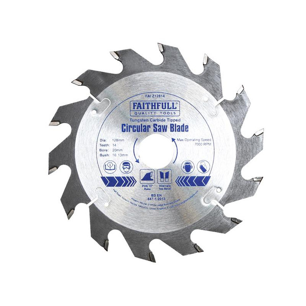 Faithfull TCT Circular Saw Blade 128 x 20mm x 14T POS