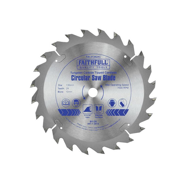 TCT Cordless Trimsaw Blade 136 x 10mm x 24T POS