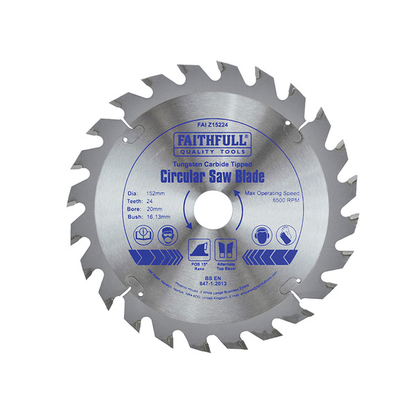 Faithfull TCT Circular Saw Blade 152 x 20mm x 24T POS