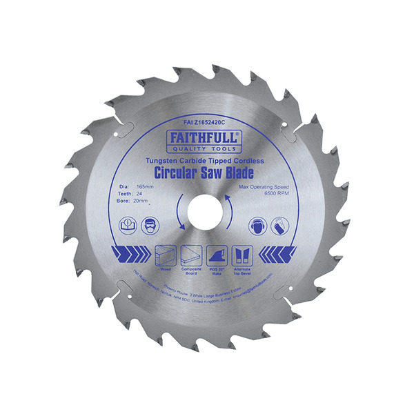 TCT Cordless Trimsaw Blade 165 x 20mm x 24T POS