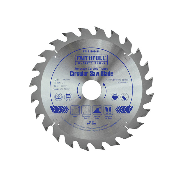 TCT Circular Saw Blade 190 x 30mm x 24T POS