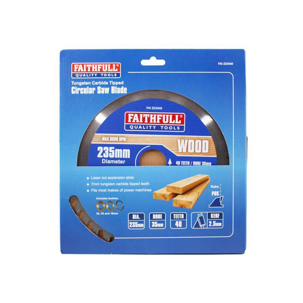 Faithfull FAIZ23540 TCT Circular Saw Blade 235 x 35mm x 40T POS